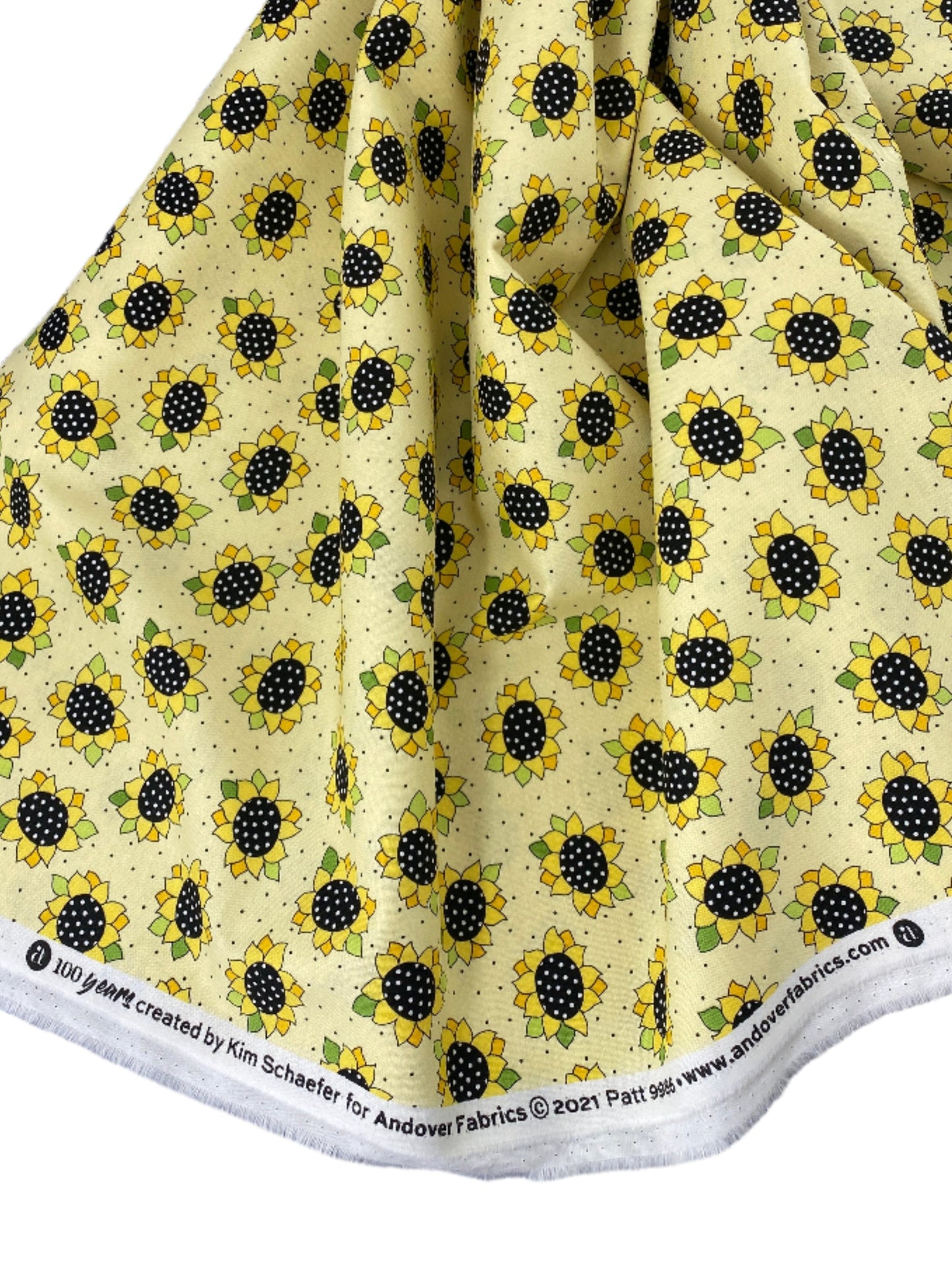 SUNFLOWERS AND HONEY Sunshine Sunflower Heads by Kim Schaefer for Andover Fabrics - Sold by the Yard