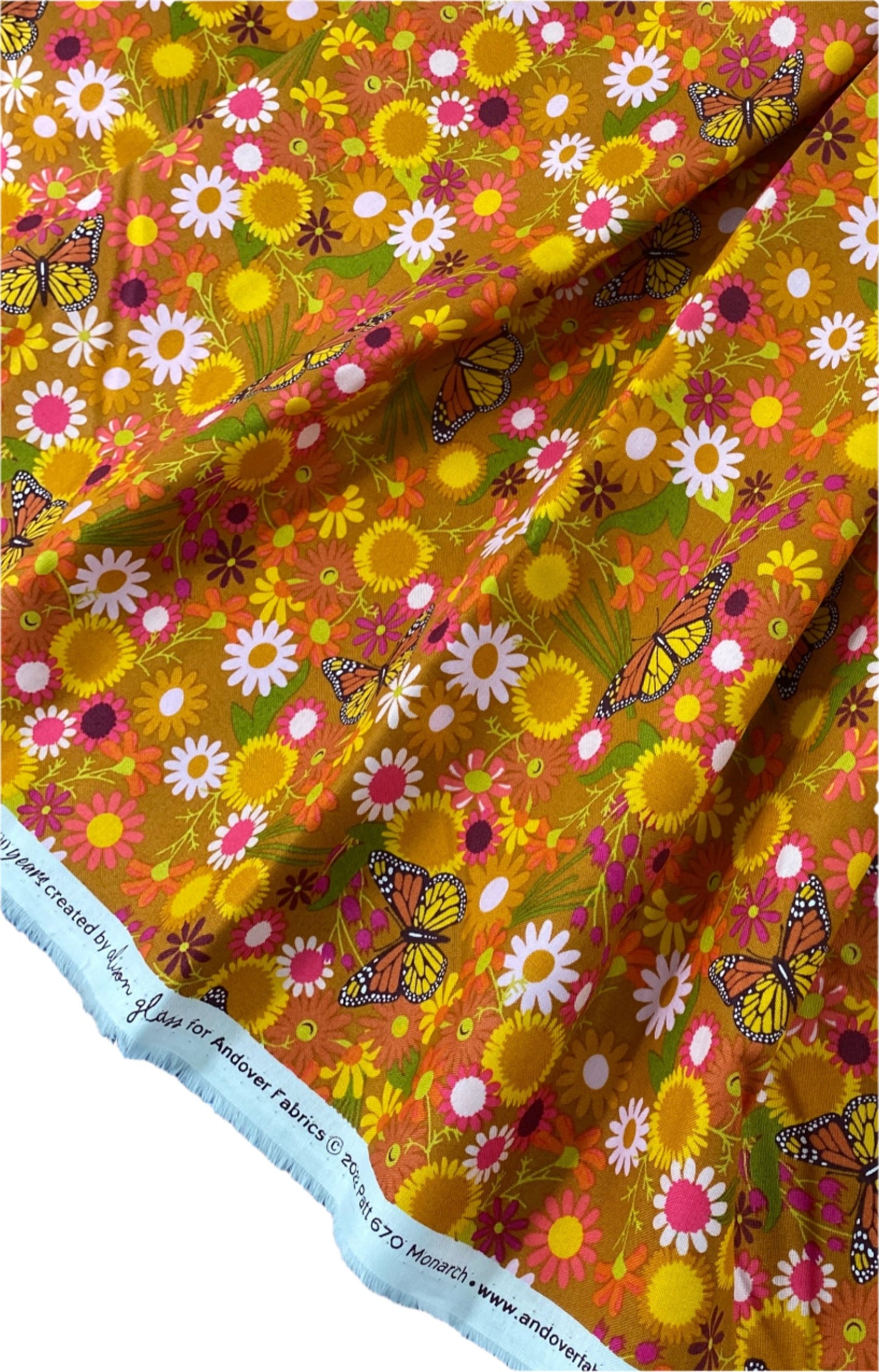 Yarrow Monarch Wildflowers by Alison Glass for Andover Fabrics - Sold by the Yard