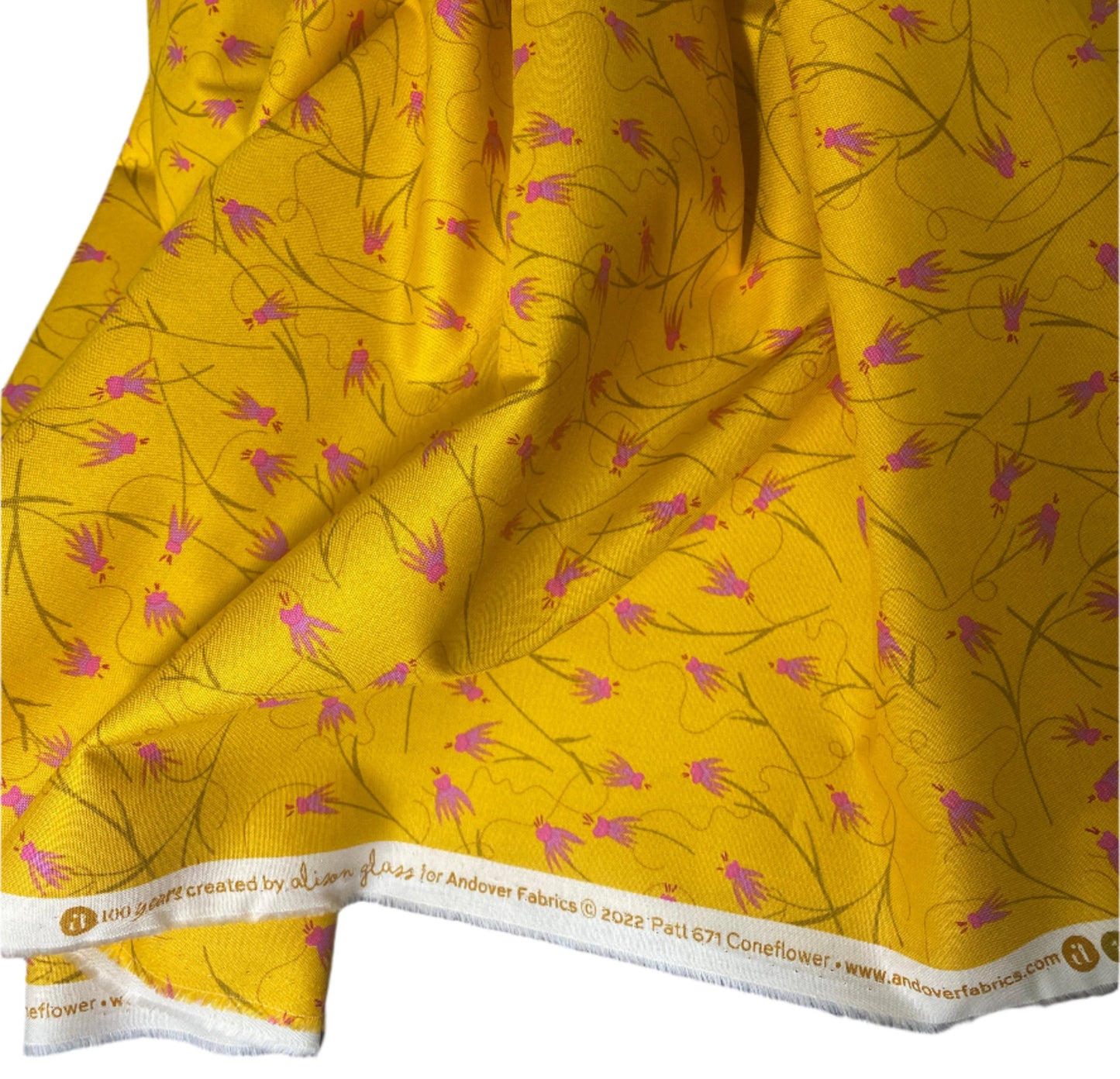 Sunshine Coneflower Wildflowers by Alison Glass for Andover Fabrics - Sold by the Yard