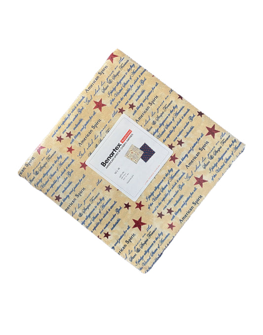 Precut Fabric Layer Cake American Spirit Collection by Cheryl Haynes for Benartex Traditions - 10" Squares