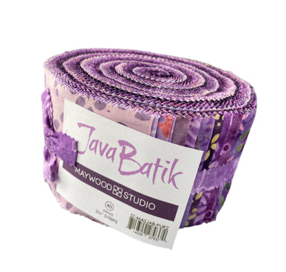 2 1/2" Fabric Strip Set JAVA BATIK PURPLE for Maywood Studio - 40 Fabric Strips 2-1/2" x 42" - 40 Different Fabrics