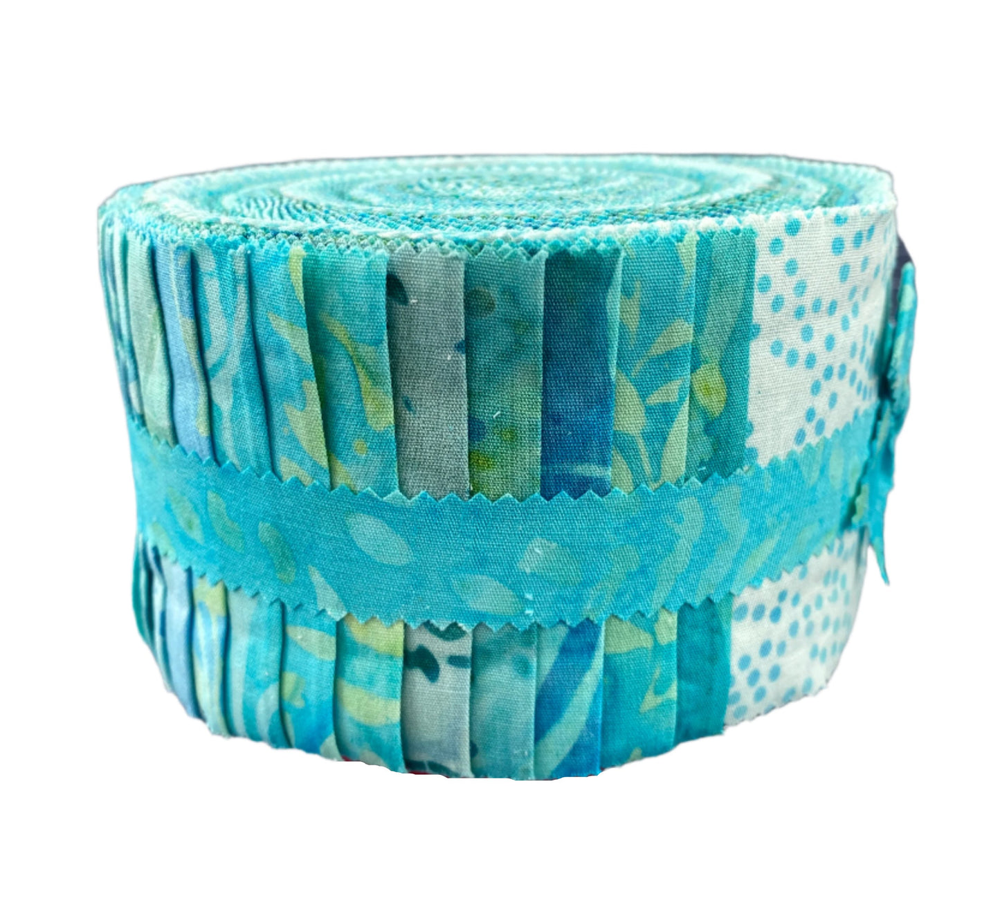 2 1/2" Fabric Strip Set Java Batik Soft Teal for Maywood Studio - 40 Fabric Strips 2-1/2" x 42" - 40 Different Fabrics