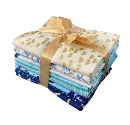 8 Fabric Fat Quarter Bundle - Blues and More from Benartex Collections