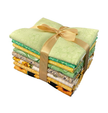 8 Fabric Fat Quarter Bundle - Sunflowers and More from Benartex Collections