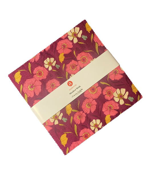 Precut Fabric Layer Cake Meadow Walk by Makower UK for Andover Fabrics - 10" Fabric Squares