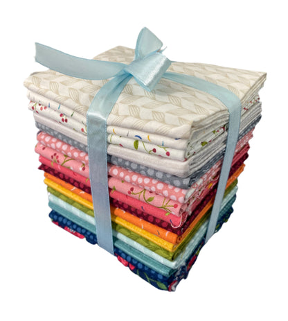16 Fabric Fat Quarter Bundle - Wander Lane Collection by Nancy Halvorsen for Benartex