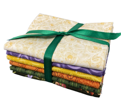 6 Fabric Fat Quarter Bundle - Autumn Breeze Collection by Nancy Halvorsen for Benartex