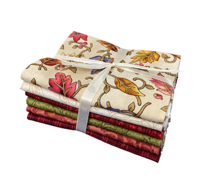 6 Fabric Fat Quarter Bundle - Autumn Breeze Collection by Nancy Halvorsen for Benartex