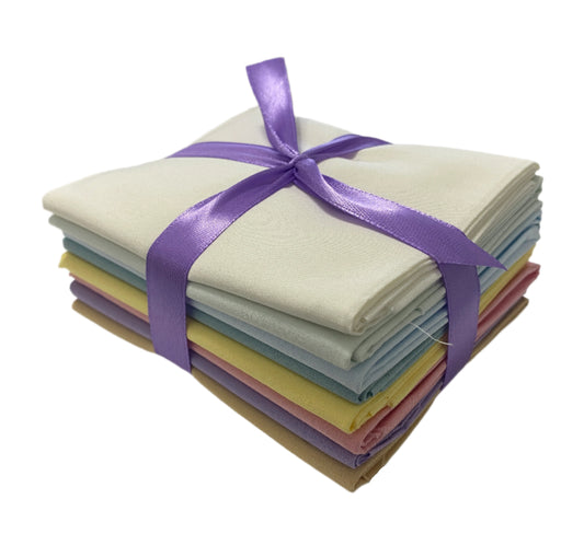 8 Assorted Superior Solids Fabric Fat Quarter Bundle - By Kanvas Studio and Benartex
