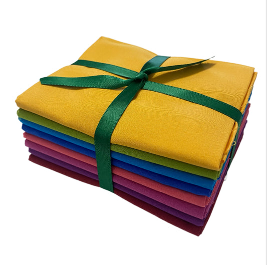 8 Assorted Superior Solids Fabric Fat Quarter Bundle - By Kanvas Studio and Benartex