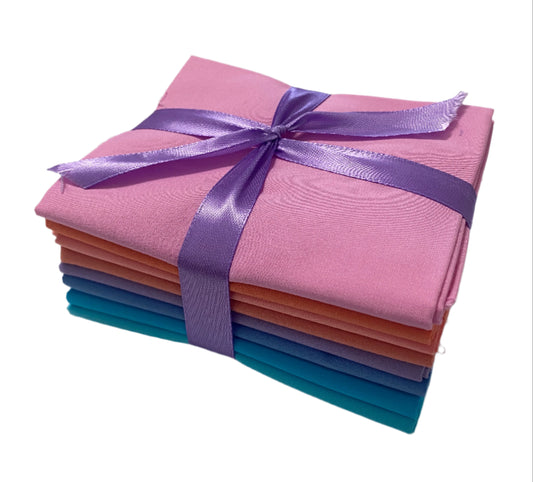 8 Assorted Superior Solids Fabric Fat Quarter Bundle - By Kanvas Studio and Benartex