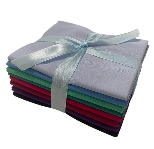 8 Assorted Superior Solids Fabric Fat Quarter Bundle - By Kanvas Studio and Benartex