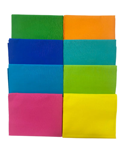 8 Assorted Superior Solids Fabric Fat Quarter Bundle - By Kanvas Studio and Benartex