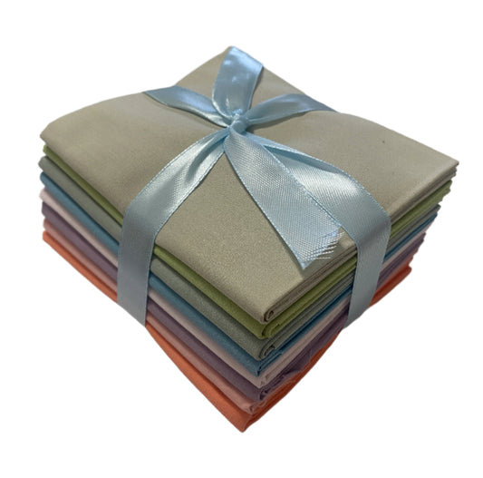 8 Assorted Superior Solids Fabric Fat Quarter Bundle - By Kanvas Studio and Benartex