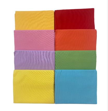 8 Assorted Superior Solids Fabric Fat Quarter Bundle - By Kanvas Studio and Benartex