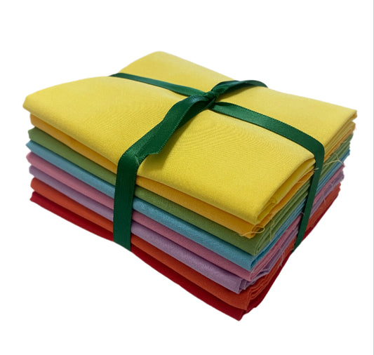 8 Assorted Superior Solids Fabric Fat Quarter Bundle - By Kanvas Studio and Benartex