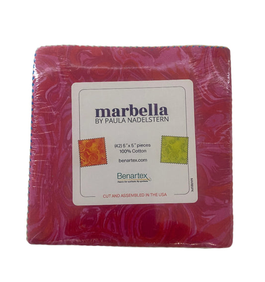 Precut Fabric Charm Pack - Marbella by Paula Nadelstern for Benartex Fabrics - 5" Fabric Squares