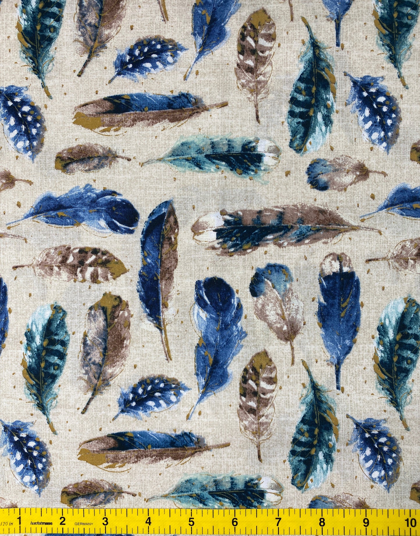 1 Yard Precut Fabric Cut Feathers (Beige) by David Textiles - Yard Cut