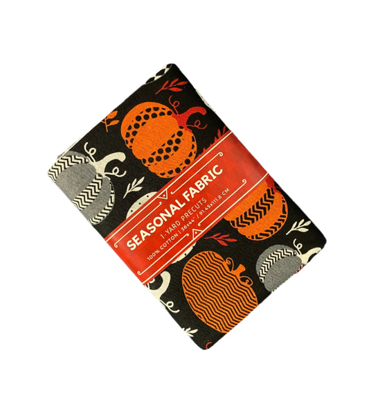 1 Yard Precut Fabric Halloween Pumpkins by David Textiles - Yard Cut
