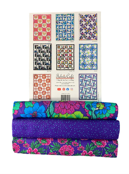 Quilt Kit - Go Bold With 3-Yard Quilts Book Plus 3 Yards of Botanica Blast Coordinating Fabric