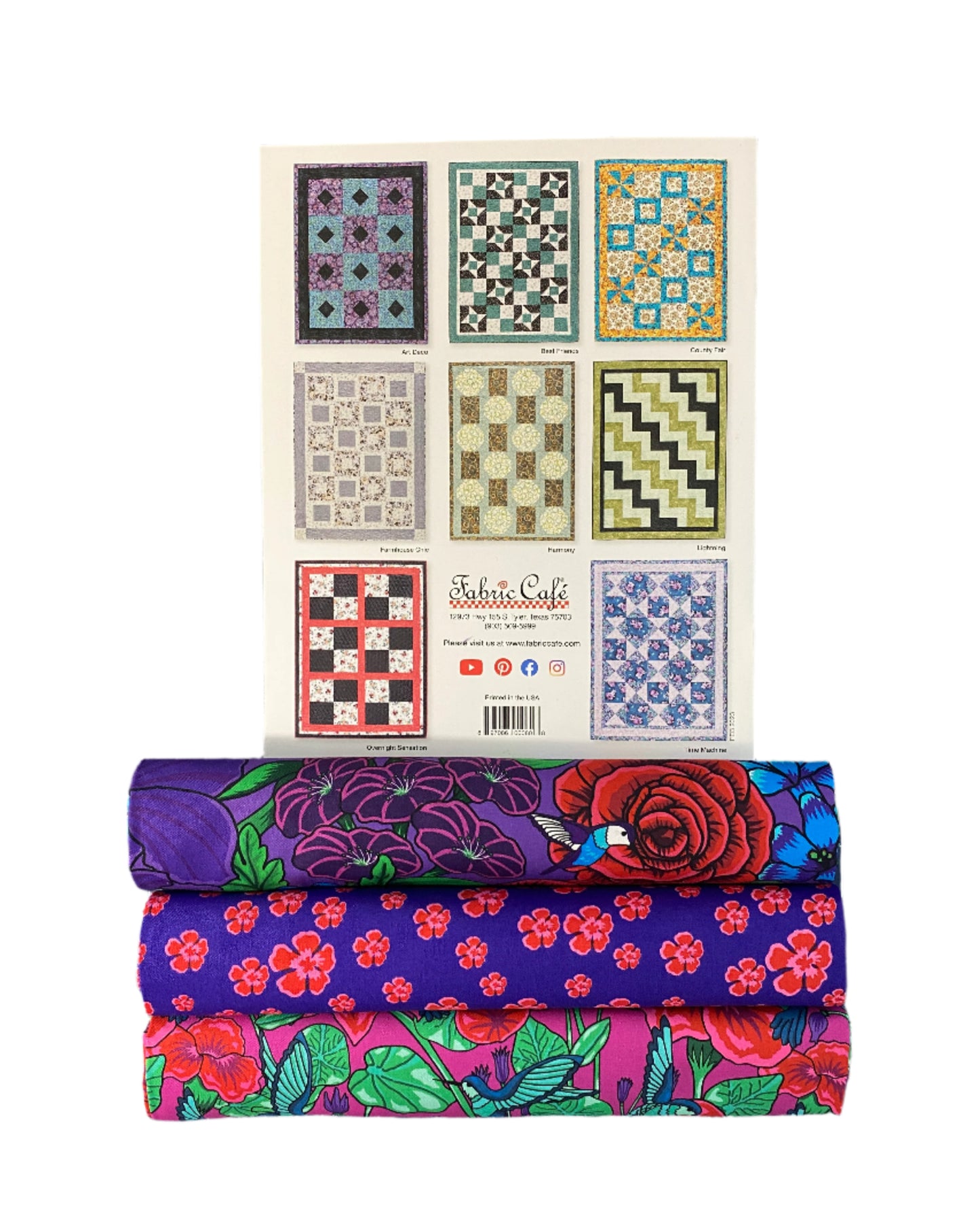 Quilt Kit - Easy Does It 3-Yard Quilts Book Plus 3 Yards of Botanica Blast Coordinating Fabrics