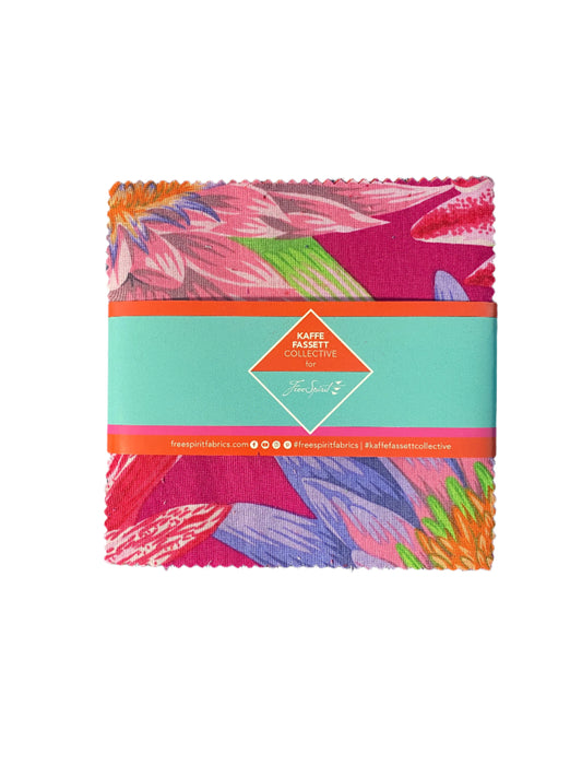 Precut Fabric Charm Pack Ruby Classics Plus by Kaffe Fassett for Free Spirit Fabrics - 5" Fabric Squares