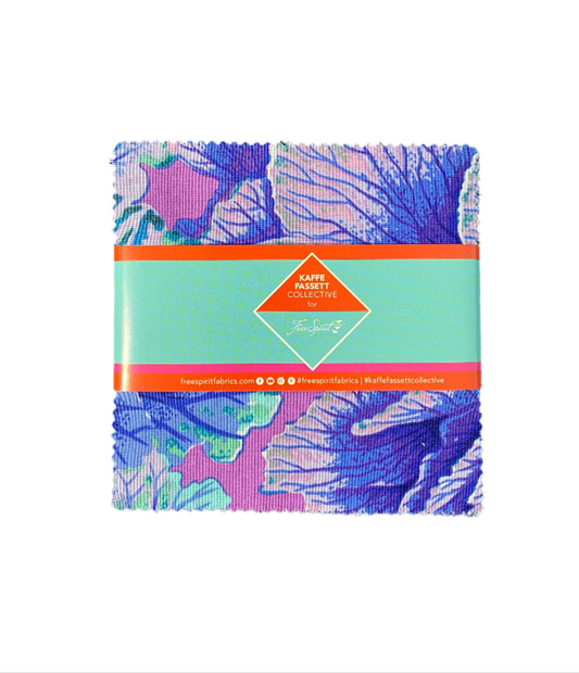 Precut Fabric Charm Pack Royal Classics Plus by Kaffe Fassett for Free Spirit Fabrics - 5" Fabric Squares