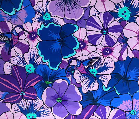 107"/108" Wide Purple and Blue Large Print Botanic Blast Collection by Sew Yeah Quilting for Riley Blake Designs