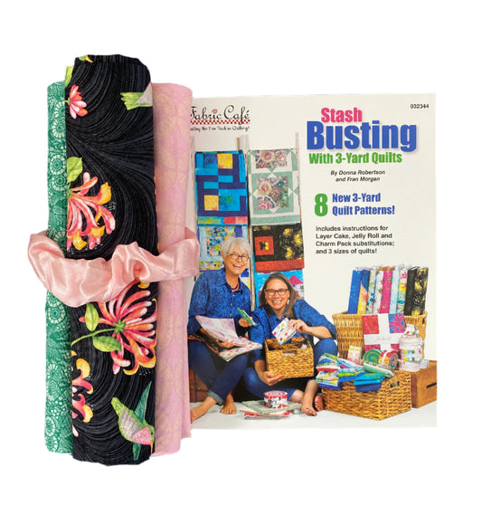 Quilt Kit - Stash Busting With 3-Yard Quilts Book Plus 3 Yards of Coordinating Fabric
