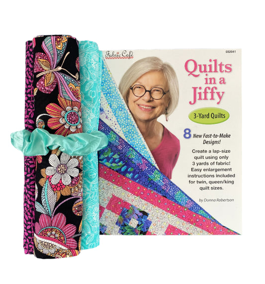 Quilt Kit - Quilts In A Jiffy 3-Yard Quilts Book Plus 3 Yards of Coordinating Fabric