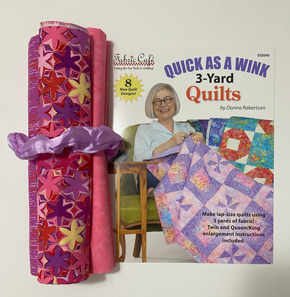 Quilt Kit - Quick As A Wink 3-Yard Quilts Book Plus 3 Yards of Coordinating Fabric