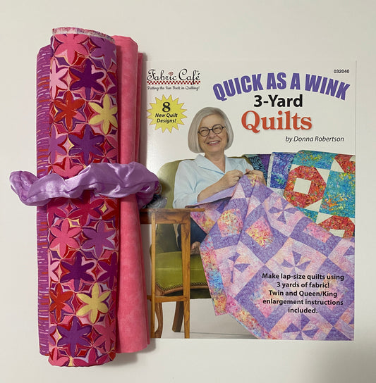 Quilt Kit - Quick As A Wink 3-Yard Quilts Book Plus 3 Yards of Coordinating Fabric