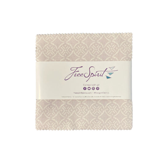 Precut Fabric Charm Pack Complements Basics by Sew Kind of Wonderful for Free Spirit Fabrics - 5" Fabric Squares