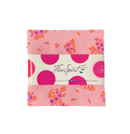 Precut Fabric Charm Pack True Colors by Tula Pink for Free Spirit Fabrics - 5" Fabric Squares