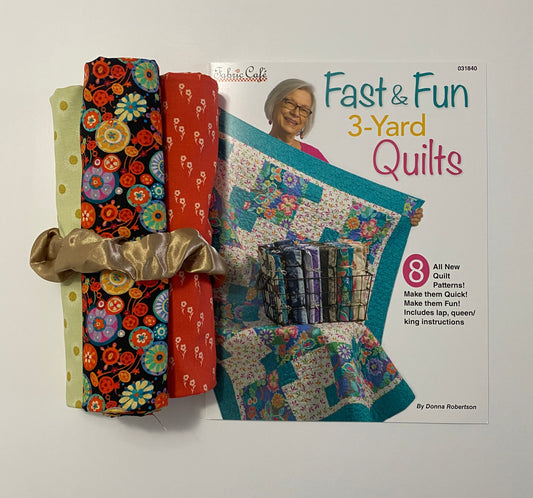 Quilt Kit - Fast and Fun 3-Yard Quilts Book Plus 3 Yards of Coordinating Fabric