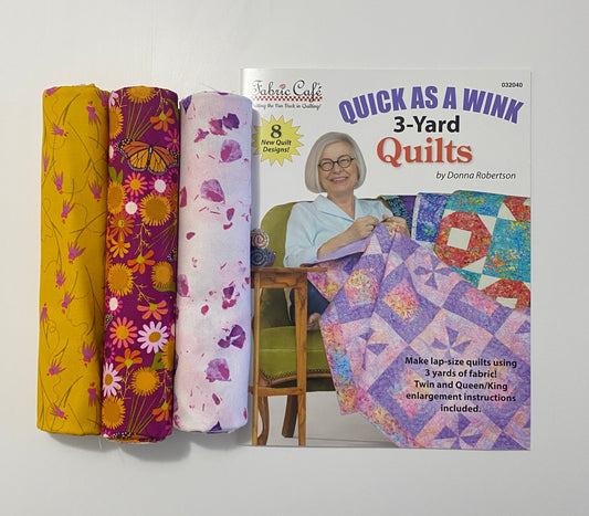 Quilt Kit - Quick As A Wink 3-Yard Quilts Book Plus 3 Yards of Coordinating Fabric