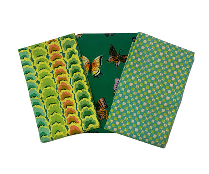 3 Yard Precut Bundle Green Yellow Free Spirit Fabrics - (3) 1 Yard Cuts Great for 3 Yard Quilts