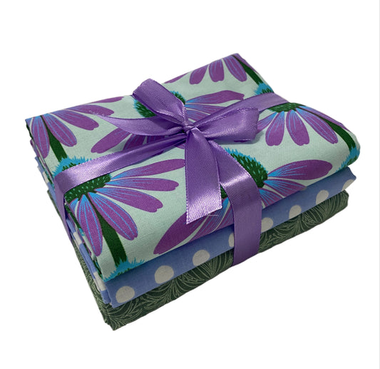 3 Yard Precut Bundle Purple Green Riley Blake and Free Spirit Fabrics - (3) 1 Yard Cuts Great for 3 Yard Quilts