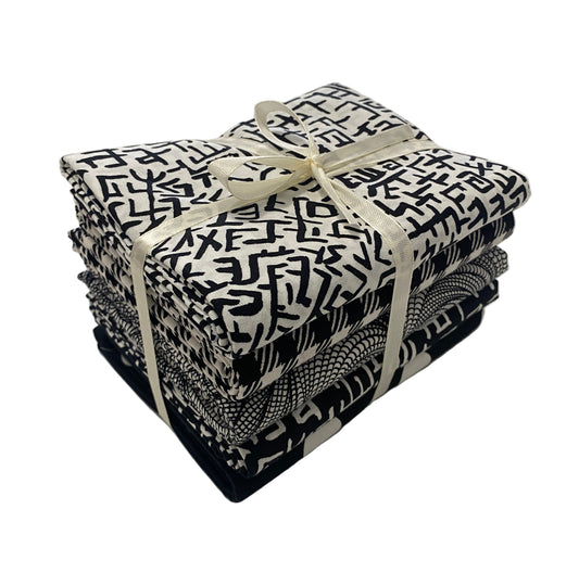 5 Yard Precut Bundle Black White Free Spirit Fabrics - (5) 1 Yard Cuts