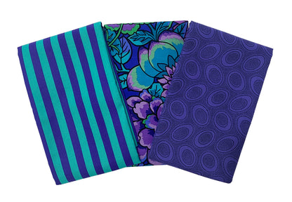 3 Yard Precut Bundle Blue Purple Free Spirit Fabrics - (3) 1 Yard Cuts Great for 3 Yard Quilts