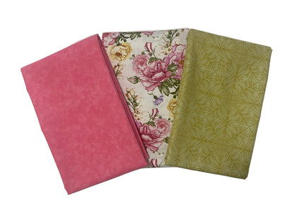 3 Yard Precut Bundle Pink Gold Riley Blake Benartex Cloud Nine Fabrics - (3) 1 Yard Cuts Great for 3 Yard Quilts