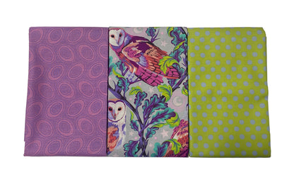 3 Yard Precut Bundle Purple Green Free Spirit Fabrics - (3) 1 Yard Cuts Great for 3 Yard Quilts
