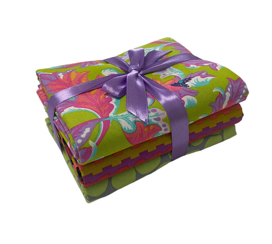 3 Yard Precut Bundle Green Pink Purple Free Spirit Fabrics - (3) 1 Yard Cuts Great for 3 Yard Quilts