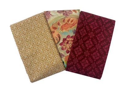 3 Yard Precut Bundle Peach Burgundy Free Spirit Fabrics - (3) 1 Yard Cuts Great for 3 Yard Quilts
