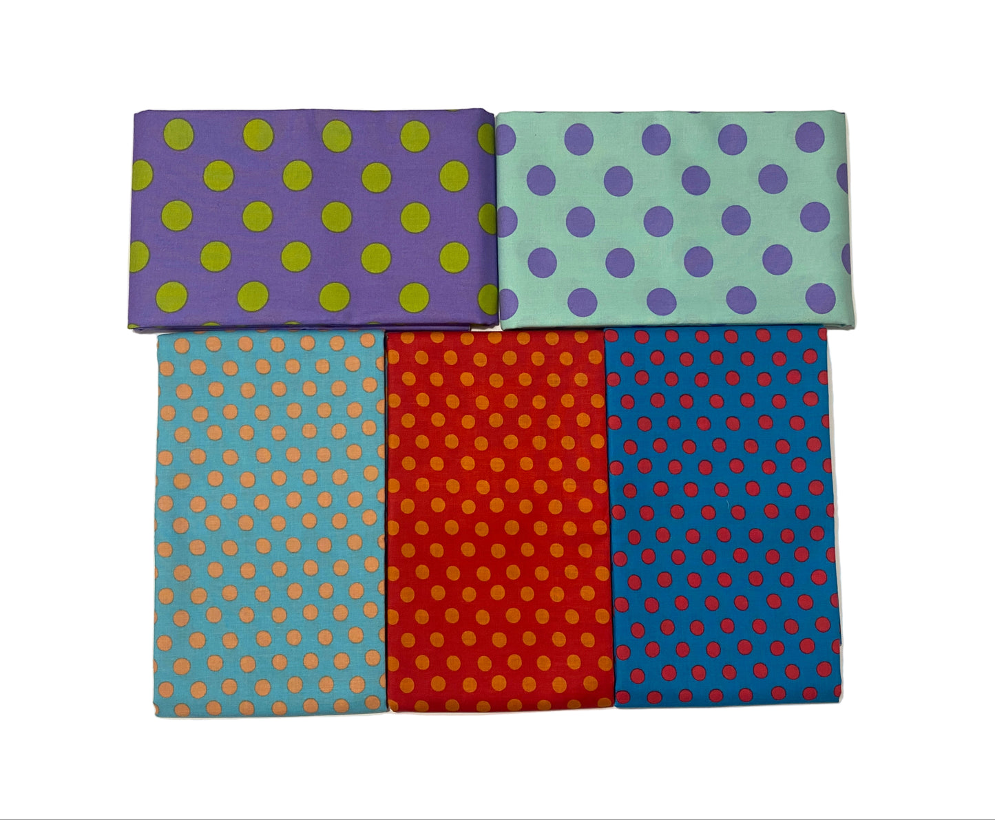 5 Yard Precut Bundle Polka Dots Free Spirit Fabrics - (5) 1 Yard Cuts