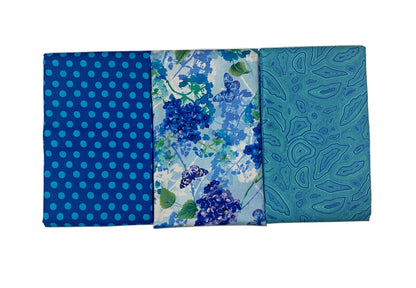 3 Yard Precut Bundle Blue Green Benartex and Free Spirit Fabrics - (3) 1 Yard Cuts Great for 3 Yard Quilts