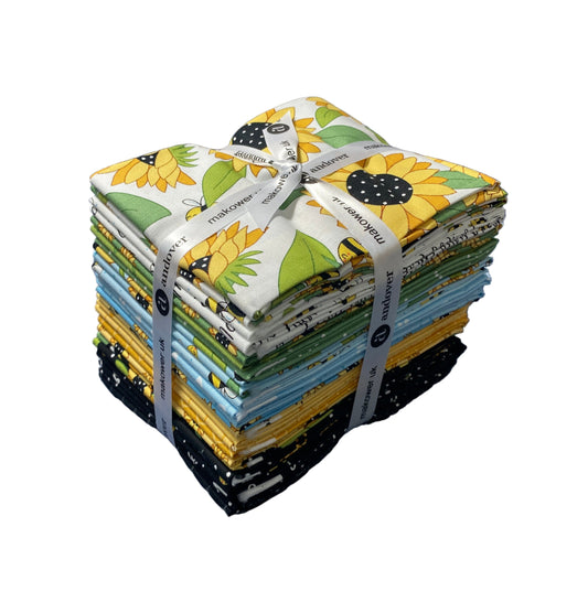 Precut Fabric Fat Quarter Pack Sunny Honey Collection by Amy Latta for Andover Fabrics - 24 Fat Quarters
