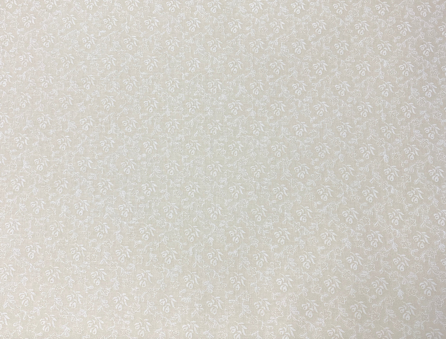 Ecru Quilting Fabric - Floral Vine Circle Background Fabric - Sold by the Yard