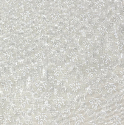 Ecru Quilting Fabric - Floral Vine Circle Background Fabric - Sold by the Yard