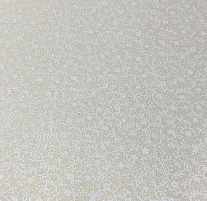 Ecru Quilting Fabric - Tiny Flowers and Vines Background Fabric - Sold by the Yard